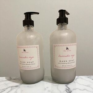 Bees Knees Lavender Sage Hand Soap 2 Pack | 16.9 oz Glass Bottles